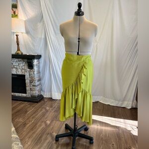 Women’s mock wrap lime green skirt
